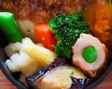 簡単焼き鯖温野菜枝豆竹輪日の丸ご飯弁当作り方4写真