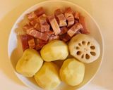 じゃがいもとレンコンのバター醤油炒め作り方1写真