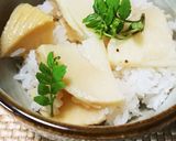 下味をつけたタケノコで炊くタケノコご飯作り方9写真