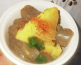 旬の筍Deねじりコンニャク焼き肉タレ炒め作り方8写真