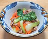 豚こま肉とチンゲン菜のキムチ炒め作り方7写真