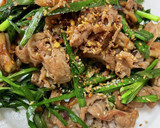 牛肉とニラと舞茸のオイスター炒め作り方4写真