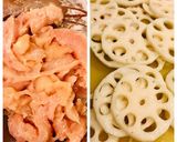 レンコンと鶏肉のバター醤油炒め作り方1写真
