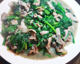 簡単☆豚肉とほうれん草の黒ごま味噌炒め作り方4写真