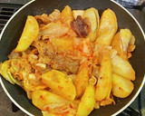 新ジャガイモと牛肉のキムチ炒め作り方4写真
