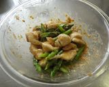 アスパラと鶏のゴマ味噌和え作り方6写真