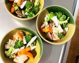 レンジ豆腐茄子椎茸生姜醤油炒め味八宝菜風作り方11写真