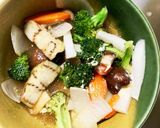レンジ豆腐茄子椎茸生姜醤油炒め味八宝菜風作り方12写真