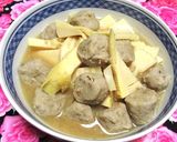 新タケノコとつみれのみそ味煮物作り方6写真