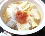 新タケノコとつみれのみそ味煮物作り方5写真