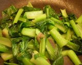 *小松菜と魚肉ｿｰｾｰｼﾞの中華風*作り方4写真