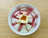 簡単！新玉ねぎとベーコンのレンジ蒸し作り方3写真