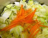 キャベツ 人参 油揚げの味噌汁^^作り方4写真