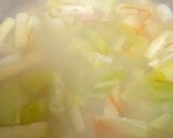 キャベツ 人参 油揚げの味噌汁^^作り方6写真