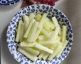 セロリと豚肉のきんぴら作り方1写真