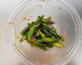 アスパラの醤油こうじおかか和え作り方3写真
