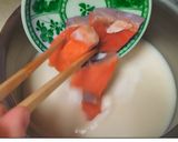 鮭と豆乳のクリームスープパスタ風作り方3写真