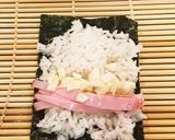【残りご飯で】子供に♥ハムチーズ海苔巻き作り方2写真
