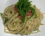 マカとアスパラと大葉の明太子パスタ作り方6写真