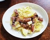 タケノコとイクラ、ホタルイカの和風パスタ作り方4写真