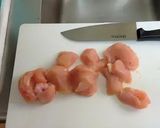 パプリカと鶏むね肉のピーナッツバター炒め作り方1写真