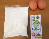材料3つ♡HM豆乳卵ふわふわ炊飯器ケーキ作り方1写真