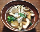 里芋の芽、筍、うこぎのお吸い物　魚醤使用作り方6写真