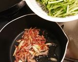 豆苗ベーコンガーリックパスタ作り方3写真
