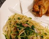 豆苗ベーコンガーリックパスタ作り方6写真