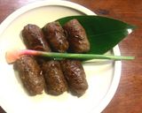 うこぎご飯の肉巻きおにぎり作り方6写真