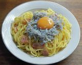 カルボナーラの釜揚げしらすのっけ作り方6写真