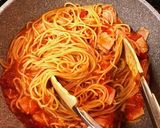 簡単　トマトとベーコンのパスタ作り方5写真