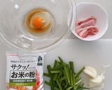 豚とキムチのにらチヂミ☆作り方1写真