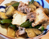 簡単☆豚肉となすとピーマンと厚あげ煮作り方6写真