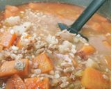 根菜と挽肉のバーリィ スープ作り方13写真