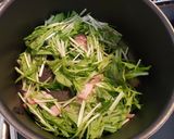 水菜とベーコンのふわたま中華スープ作り方2写真