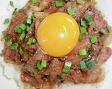 白米消滅！牛ステーキの甘辛ユッケ風！作り方20写真