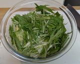 簡単ヘルシー、水菜と豆腐のサラダ作り方1写真