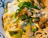 豚こまぎれ肉＆長ネギの豚玉子丼作り方4写真