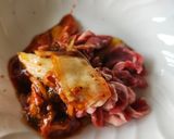 レンジで旨とろ～りチーズ☆ラム肉キムチ丼作り方1写真