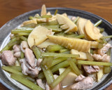 タケノコと山ふきと鶏もも肉の煮物作り方6写真