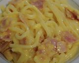 バターアスパラのせカルボナーラうどん作り方6写真