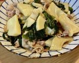 旬☆タケノコと豚肉とわかめの炒め煮作り方6写真