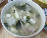 豚バラ＆豆腐＆わかめの給食汁（醤油味）作り方11写真