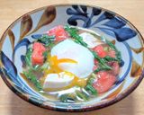 サルサソース流用の温泉卵乗せスープ作り方3写真