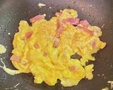 新玉ねぎとアスパラ＆卵の焼きうどん作り方4写真