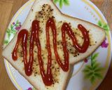 お手軽すぎ☆マスタードケチャップトースト作り方3写真