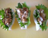 ★かまぼこのシソ納豆包み★作り方3写真