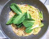 ベーコンとチンゲン菜の豆乳パスタ作り方5写真