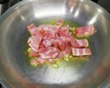 ベーコンと小松菜のバジルパスタ作り方2写真